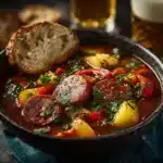Oktoberfest Stew With Lager and Smoked Sausage