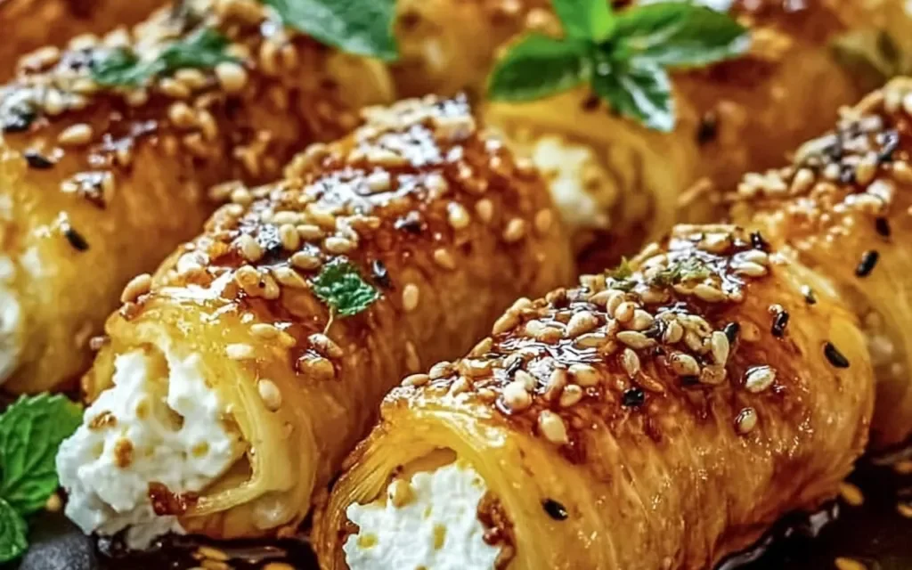 Oven Fried Feta Rolls with Chili Honey: A Quick and Delicious Appetizer