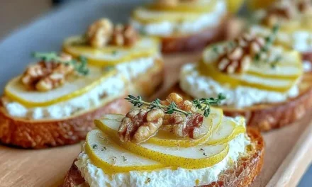 Pear Walnut and Goat Cheese Bruschetta: An Effortless Appetizer Delight