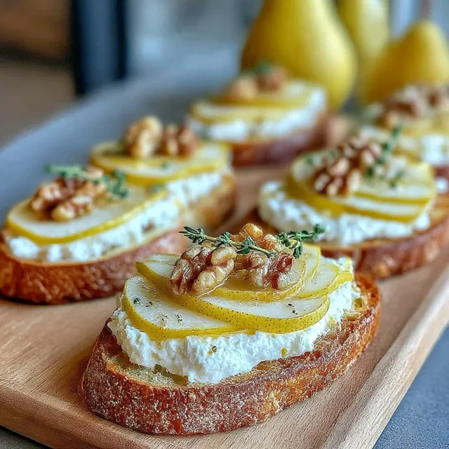 Pear Walnut and Goat Cheese Bruschetta: An Effortless Appetizer Delight