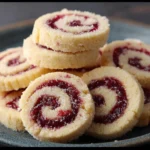 Rasberry Swirt Shortbread Cookies