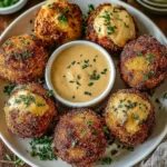 Reuben Balls with Spicy Thousand Island Dipping Sauce
