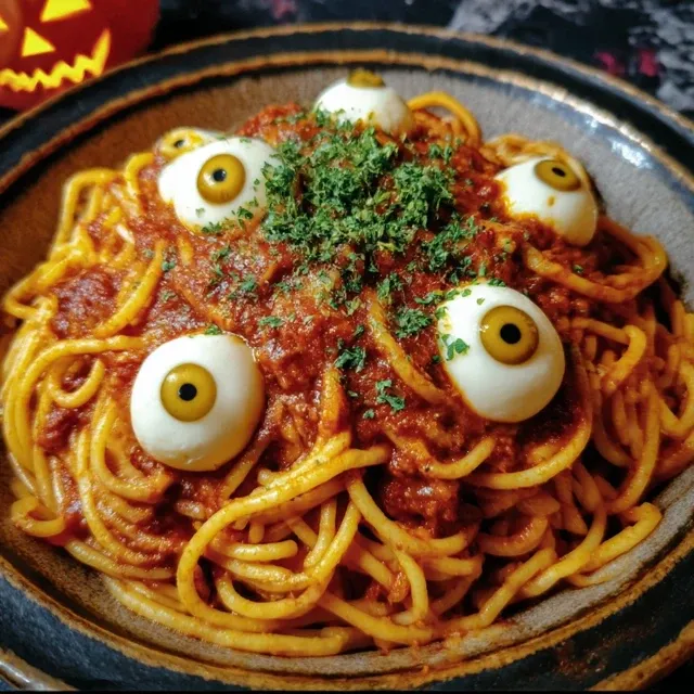 Spaghetti with Mozzarella Eyeballs: A Comforting and Fun Family Dish