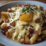 Breakfast Poutine with Hollandaise Sauce
