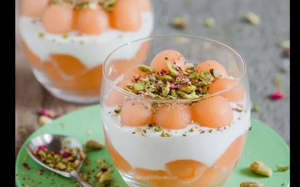 Cantaloupe in Coconut Rose Cream – A Sumptuous Delight
