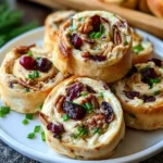Creamy Chicken Cranberry Pecan Pinwheels