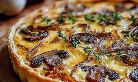 Delightful French Onion and Mushroom Tart with Gruyere Cheese