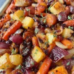 Maple Dijon Roasted Apples & Carrots