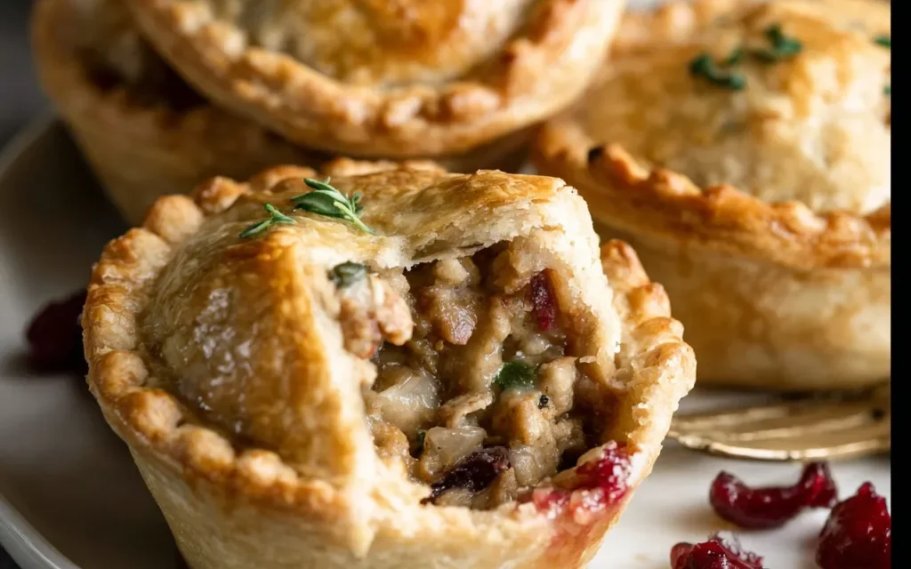Mini Thanksgiving Turkey & Cranberry Pot Pies