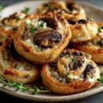 Mushroom and Cheese Pinwheels