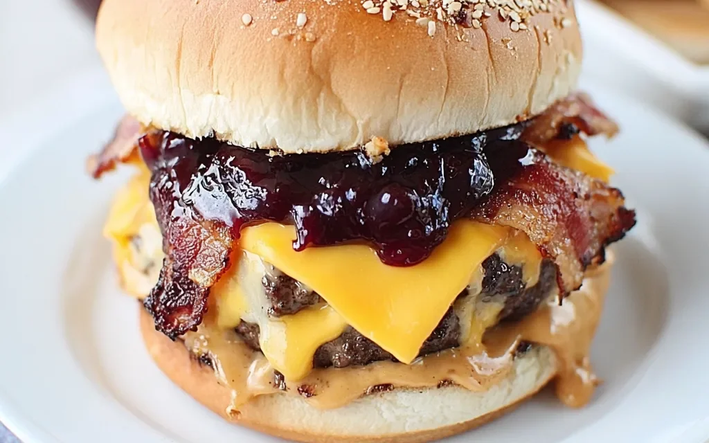 Peanut Butter & Jelly Bacon Cheeseburger – A Delightful Flavor Fusion