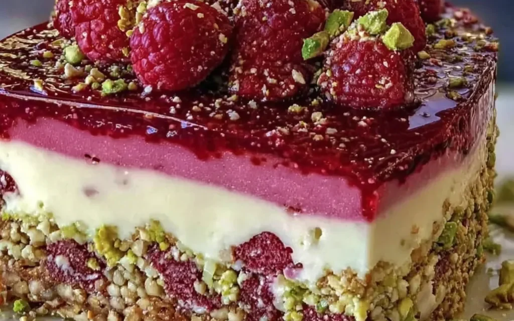 Pistachio Raspberry Crunch Cheesecake – A Magical Dessert Experience