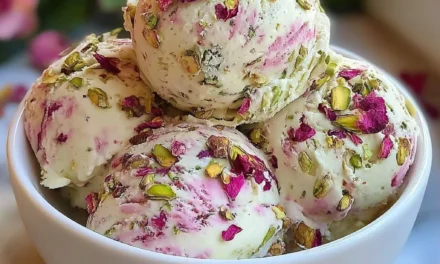 Rose Pistachio Cheesecake Ice Cream – A Homemade Frozen Delight