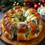 Spinach Artichoke Dip Pull-Apart Christmas Bread