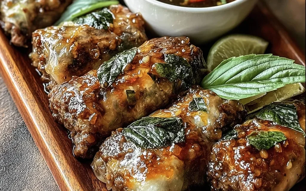 Thai Basil Beef Rolls: Quick and Flavorful Appetizer