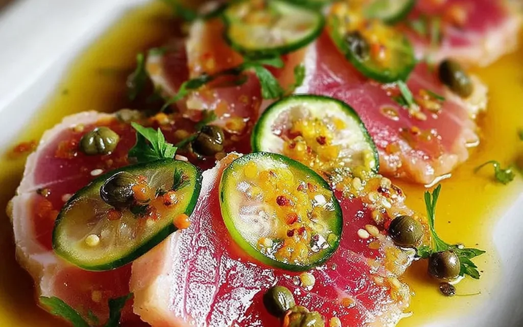 Tuna Crudo with Citrus Caper Vinaigrette – A Delightful Seafood Starter