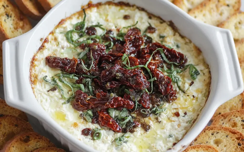 Warm Goat Cheese Dip with Sun-Dried Tomatoes: A Delightful Appetizer