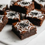 White Chocolate Spiderweb Brownies