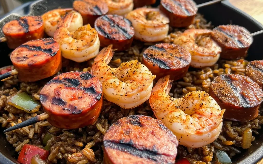 Andouille Sausage & Shrimp Skewers: A Comforting Grilled Delight