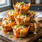 Buffalo Chicken Fire Wonton Cups