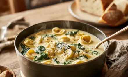 Creamy Tortellini & Spinach Soup – A Classic Comforting Favorite