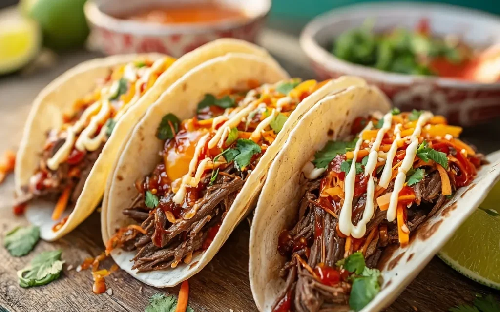 Crockpot Fire Korean Beef Tacos: A Blazing 30-Minute Fiesta