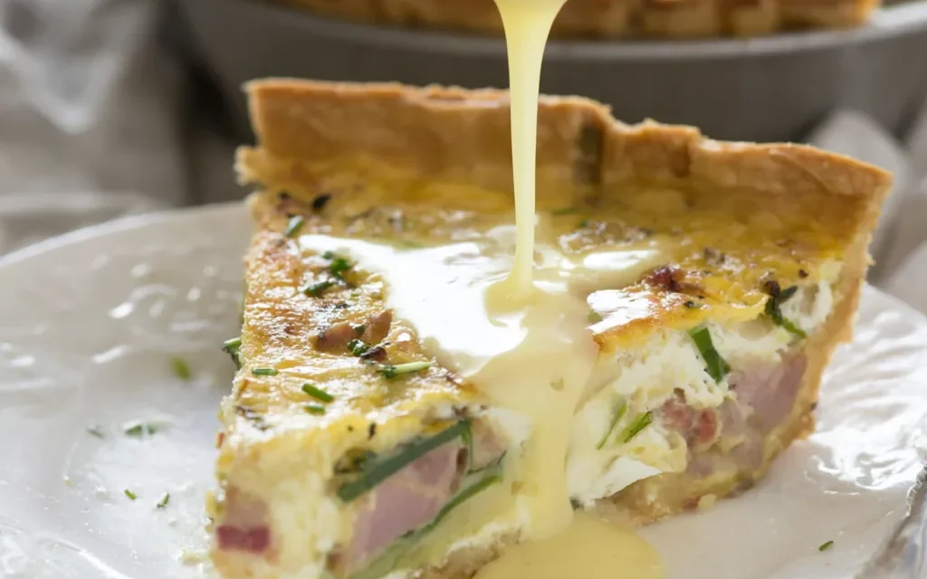 Eggs Benedict Quiche with Hollandaise Sauce: A Decadent Brunch Delight