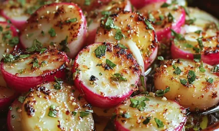 Healthy Garlic Herb Roasted Radishes