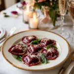 Heart-Shaped Beet & Ricotta Ravioli