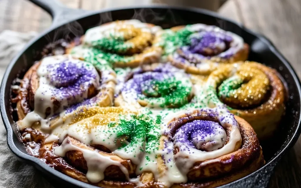 King Cake Cinnamon Rolls (Canned Dough Hack): A Heavenly Shortcut