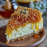 Lemon Lavender Cheesecake Topped with Honeycomb