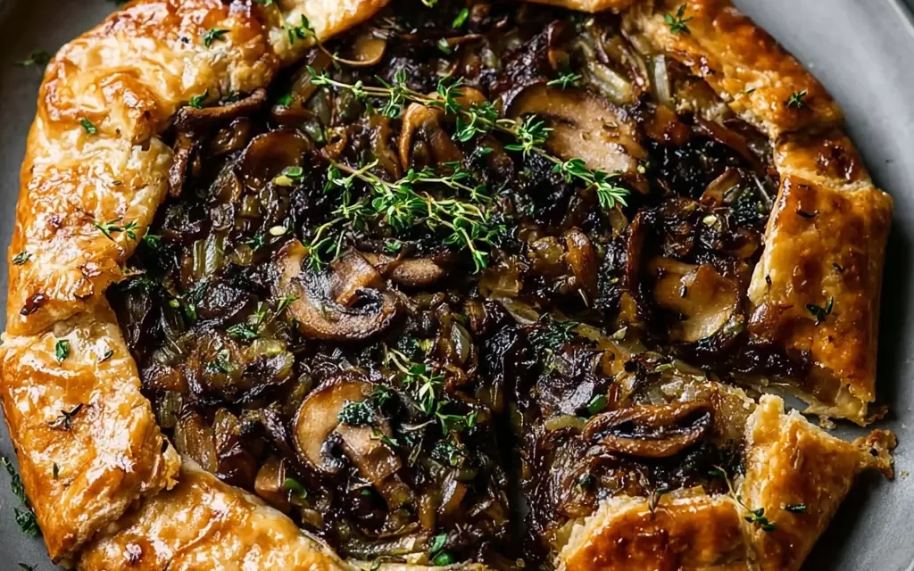 Mushroom & Leek Galette with Puff Pastry: A Savory Delight