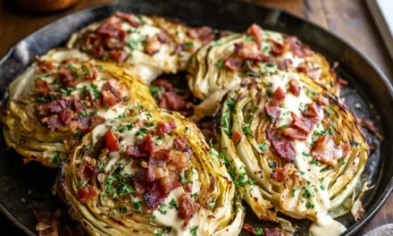 Roasted Cabbage Steaks with Bacon – A Quick and Flavorful Side Dish