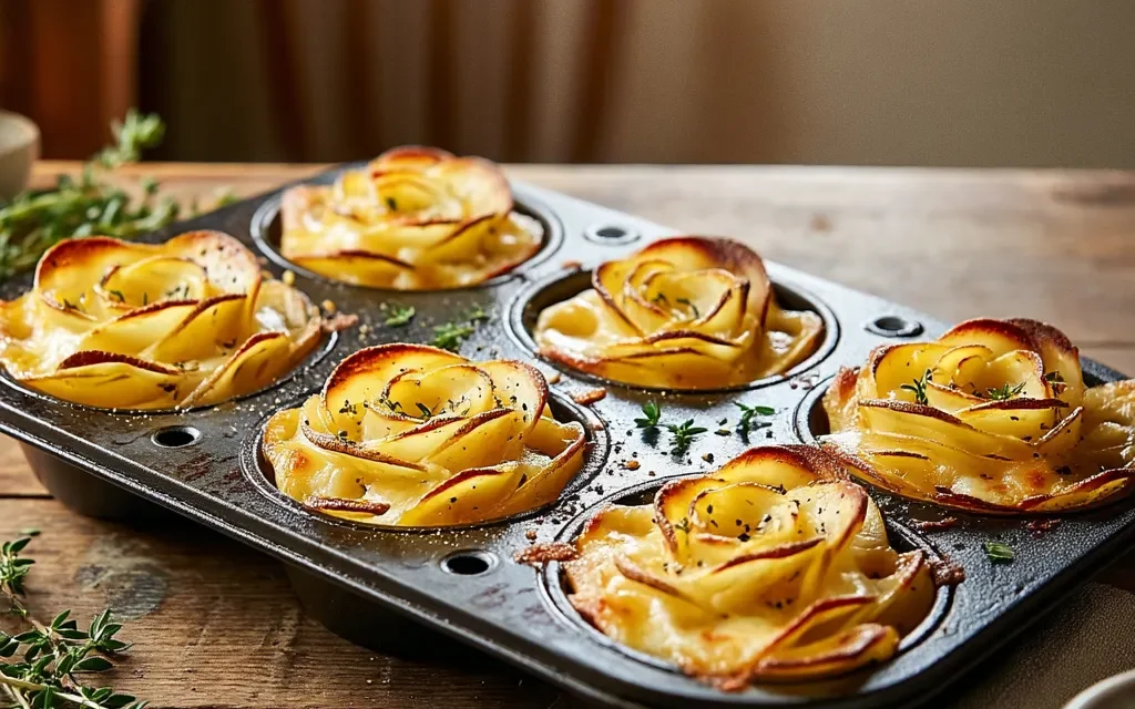 Irresistible Rose-Shaped Potato Gratin Stacks