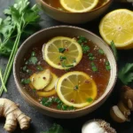 Anti-Inflammatory Miso Ginger Broth with Lemon