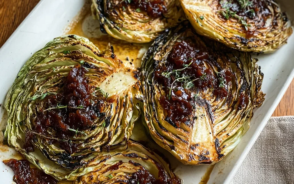Charred Cabbage Steaks with Bacon Jam – A Speedy Vegetarian Delight