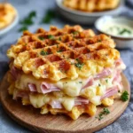 Crunchy Ham Cheese Chaffles