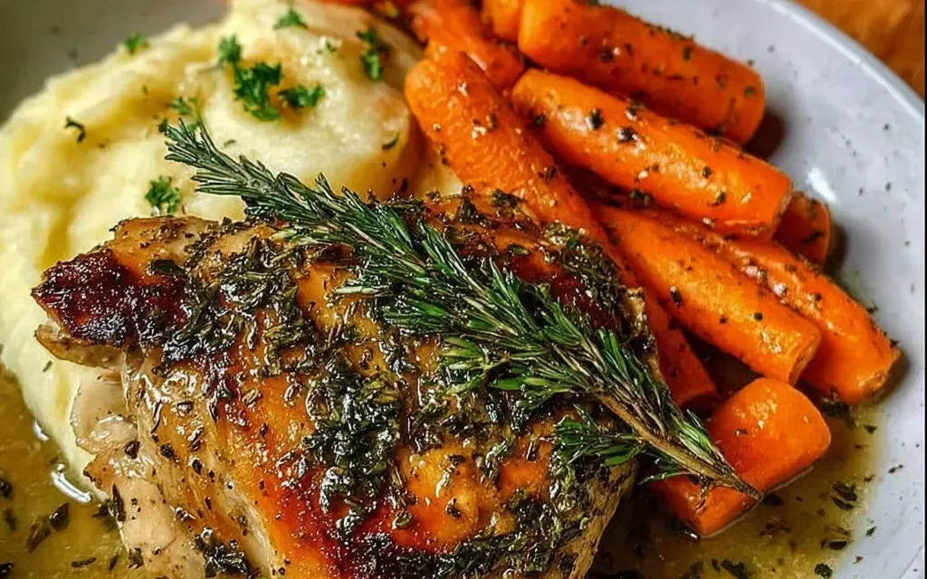 Garlic Herb Chicken & Carrot Plate – A Perfect Weeknight Meal
