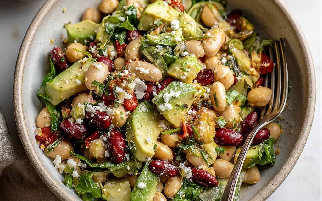 Comforting High Protein Three Bean Salad Ready in 10 Minutes