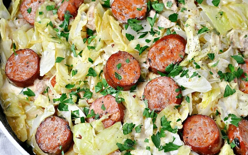 Keto TikTok Cajun Sausage Cabbage Alfredo – A Delicious Low-Carb Twist