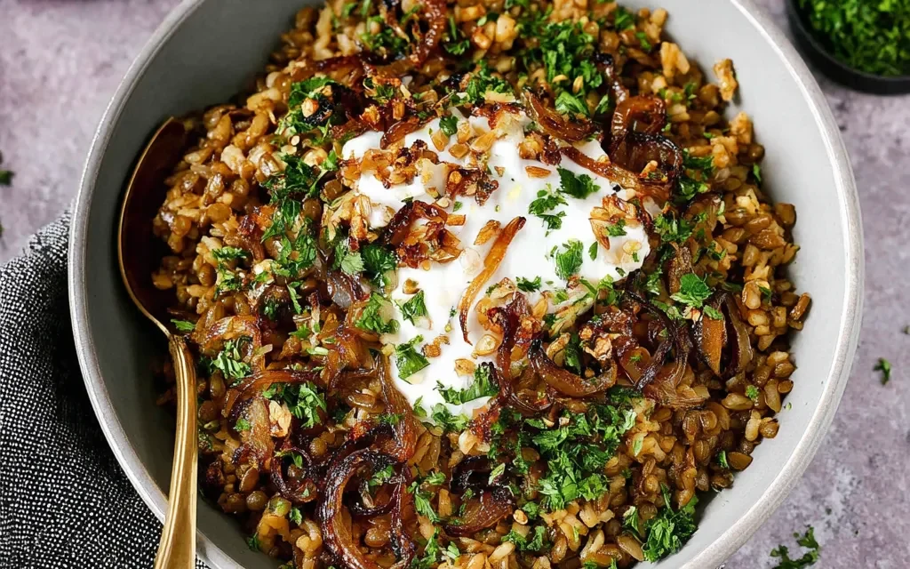Mujadara: Comforting Lebanese Lentils and Rice in 30 Minutes
