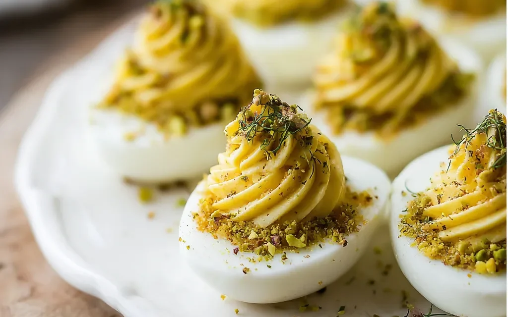 Pistachio-Crusted Deviled Eggs: A Traditional Appetizer with a Twist