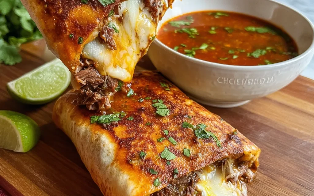 Quesabirria Burrito with Consomé: A Deliciously Flavorful Feast