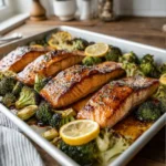 Sheet Pan Hot Honey Salmon & Broccoli