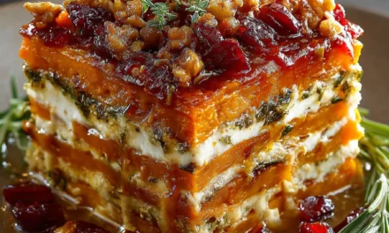 Vegetable Lasagna with Sweet Potato, Butternut Squash & Cranberry Glaze: A Comforting 5-Ingredient Delight