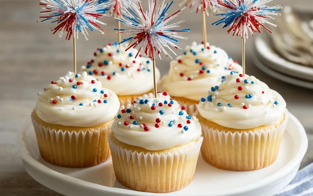 4th of July Sparkler Cupcakes