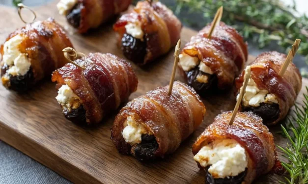 Bacon-Wrapped Dates Stuffed with Goat Cheese