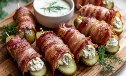Bacon-Wrapped Pickle Spears with Cream Cheese