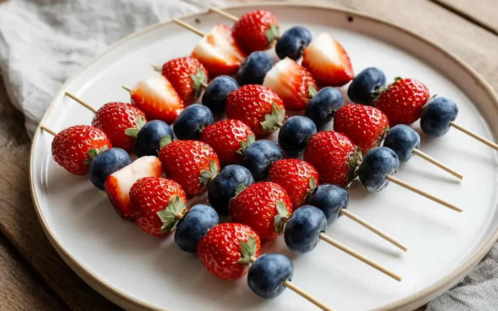 Blueberry and Strawberry Skewers