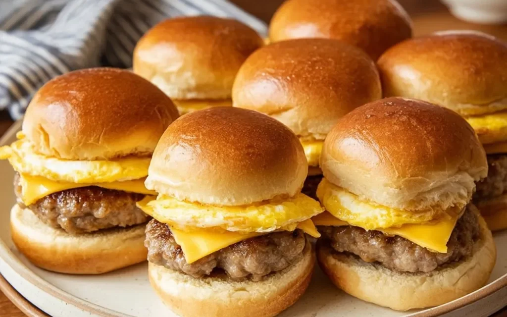 Breakfast Sliders (Sausage, Egg, and Maple Butter)